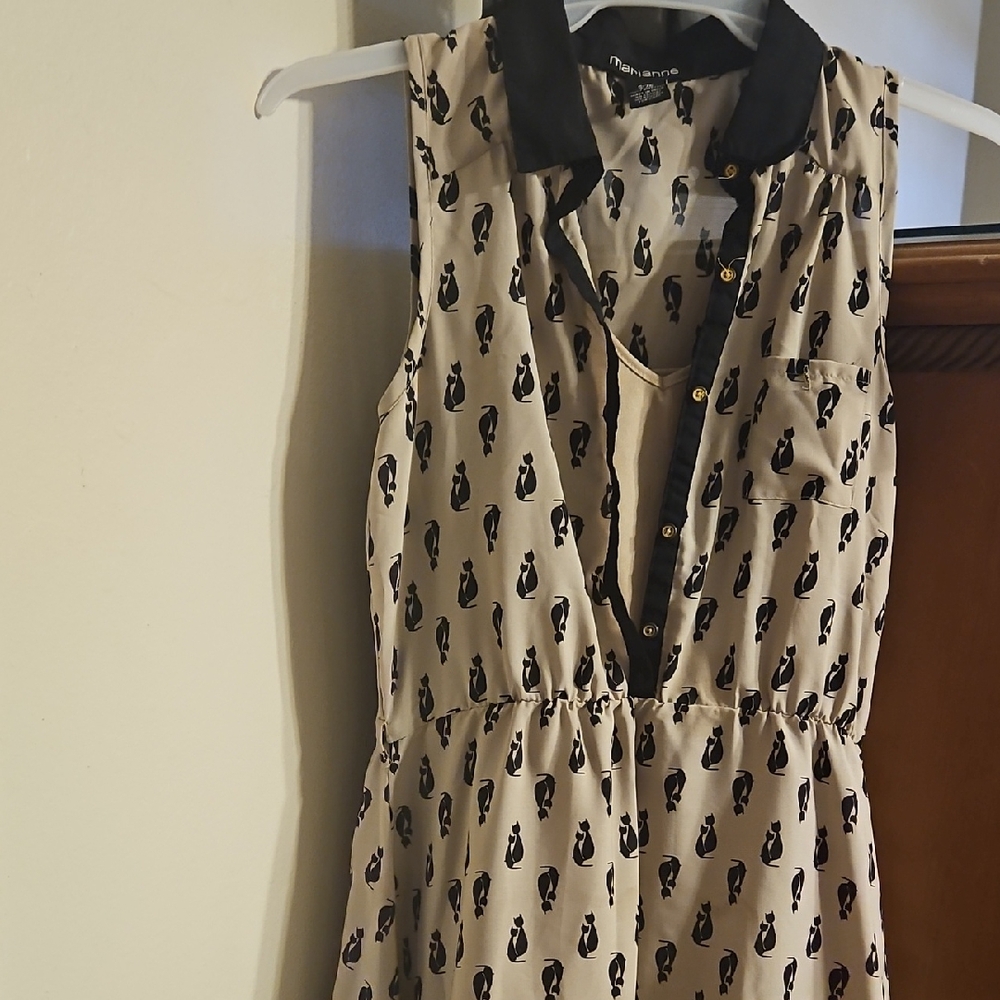 Chic Penguin Print Sleeveless Dress